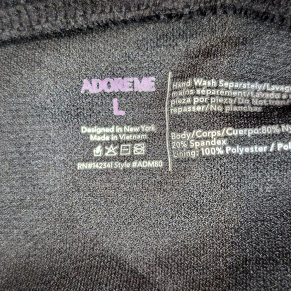 Adore Me One Piece Lace Up Halter One Piece Swimsuit Black Large - Picture 3 of 9